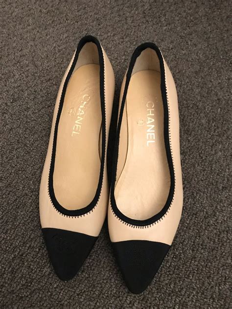 chanel heels two tone|chanel two toned flats.